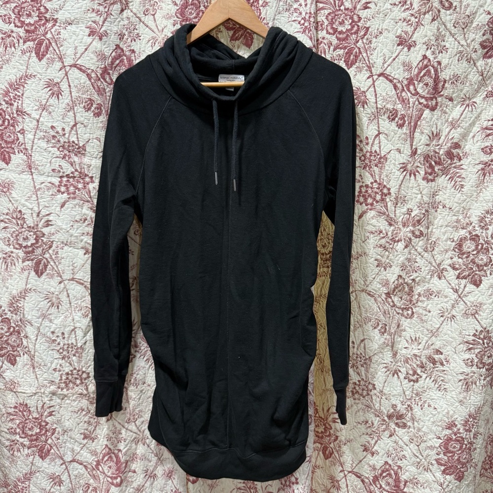 Liz Lange Maternity Black Cowl Neck Pullover Tunic Sweatshirt M